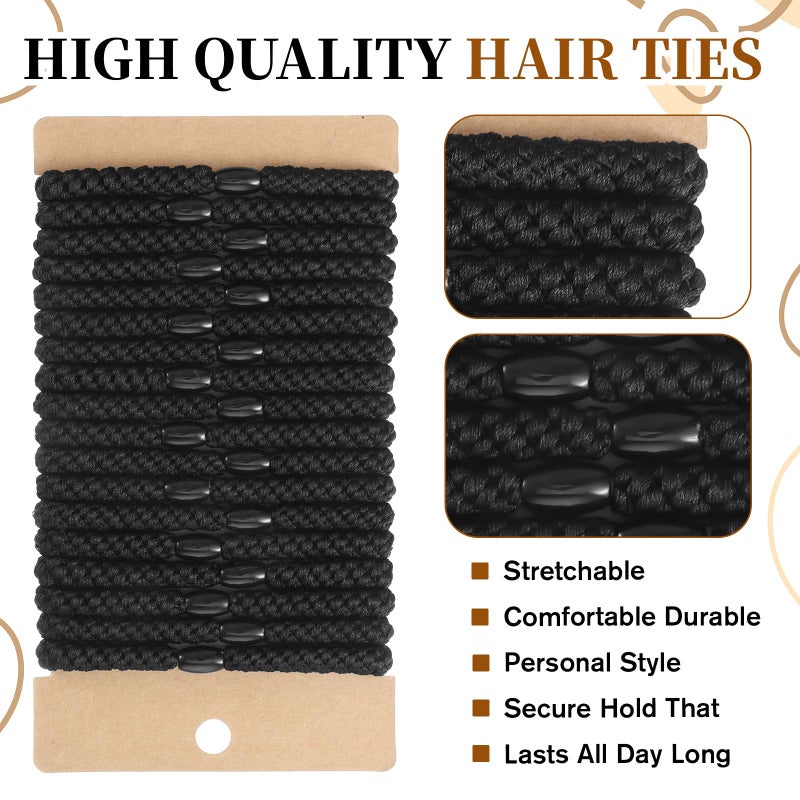 cobee 18Pcs Men's Hair Ties, Braided Elastic Hair Ties, Hairs Tie for Men Hold Ponytail Holders, No Slip Rubber Bands for Hairing Men, Women, Long Hairs - Image 3
